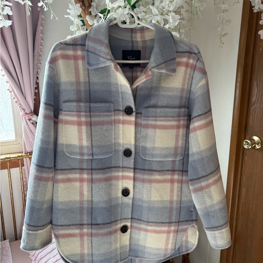 Rails Junean Pastel Plaid Connie Pea Coat in Blue and Pink - Picture 7 of 13